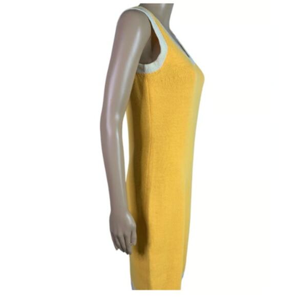 St. John Separates Women's Small Knit Shift Dress Knee High Sleeveless Yellow - Picture 4 of 9